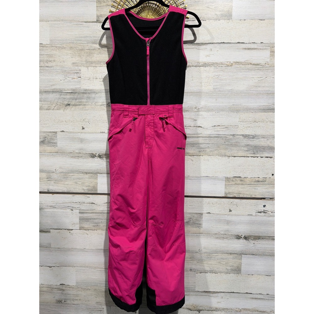 Arctix Snow Bib Overalls Girls Large Pink Black Insulated Ski Pants GUC*